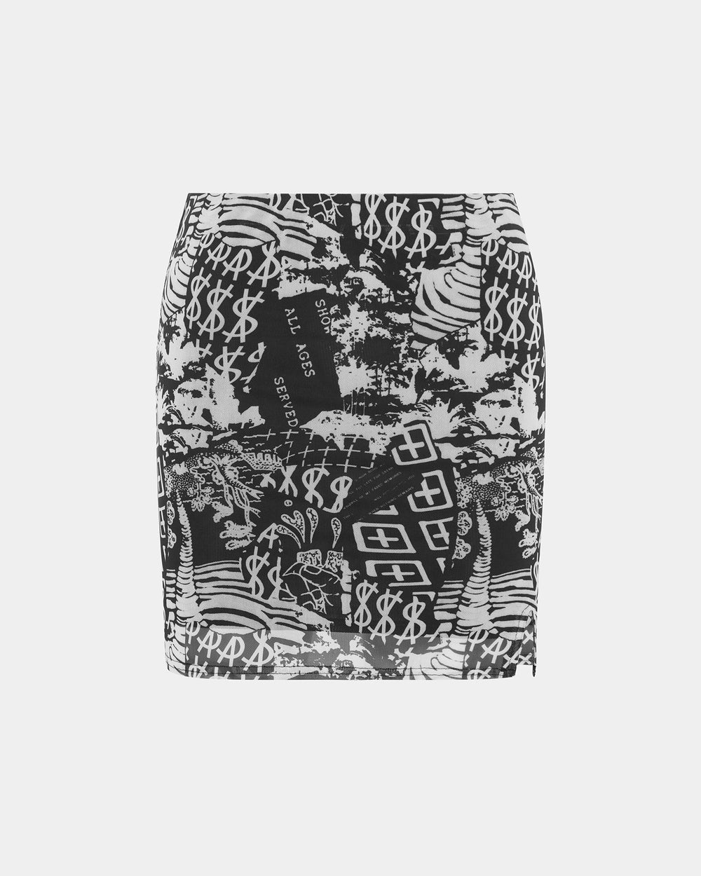 Buy Graf Low Mini Skirt Printed Mesh Skirt KSUBI