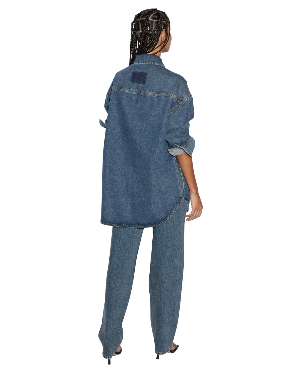 Oversized Long Sleeve Shirt Subway - Mid Blue Denim