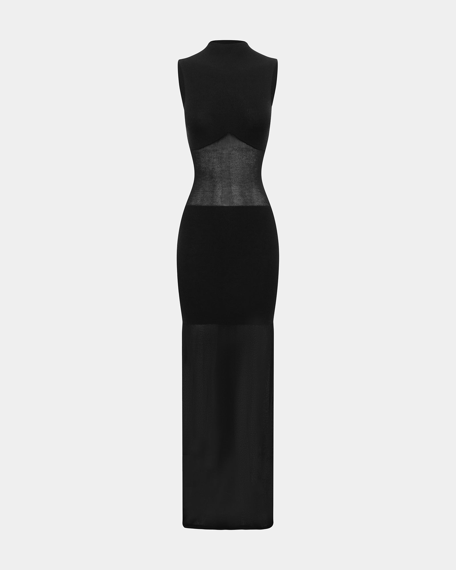 Tonik Milano Sheer Maxi Dress - Black