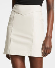 Vivian Leather Skirt Off White