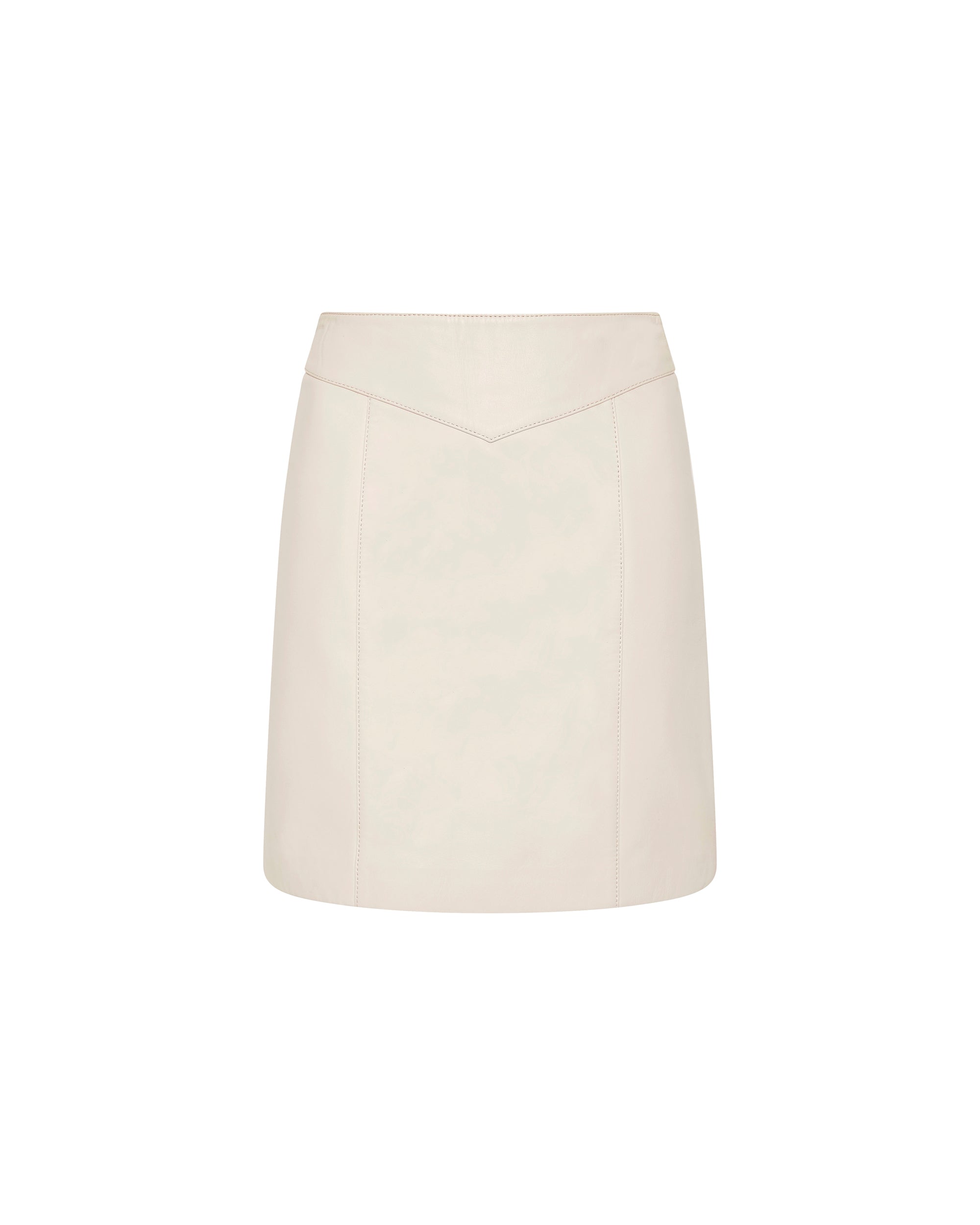 Vivian Leather Skirt Off White