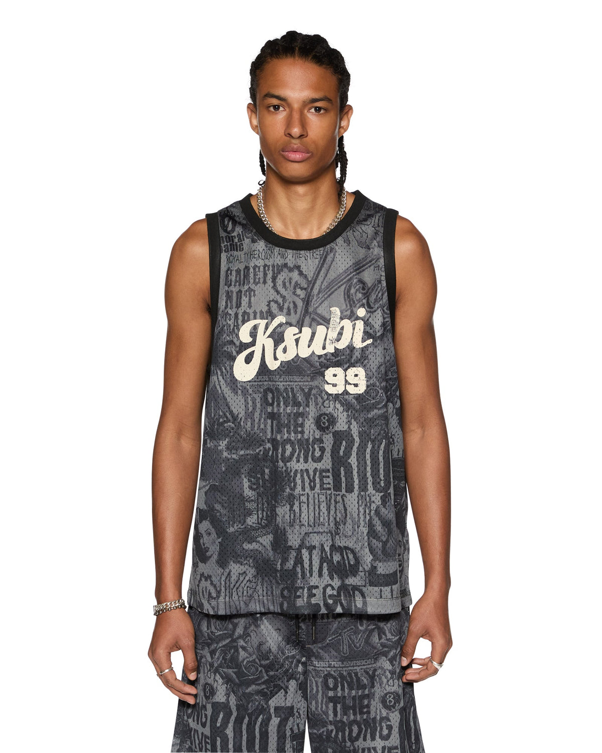 Sketch Pick Up Black Mesh Tank Top