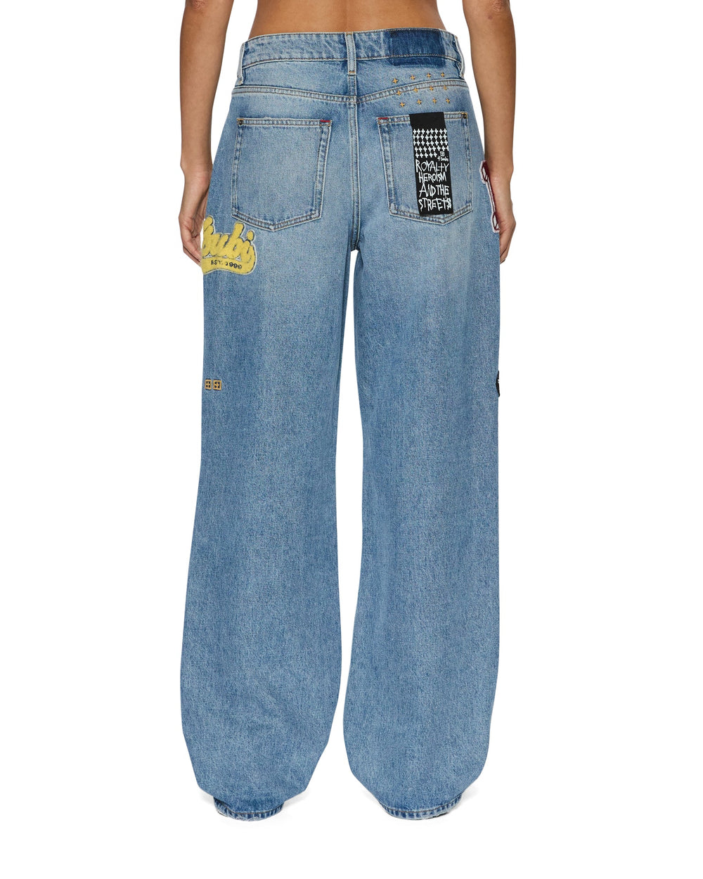 Womens Low Rider Horizon Patch Relaxed Denim Jeans