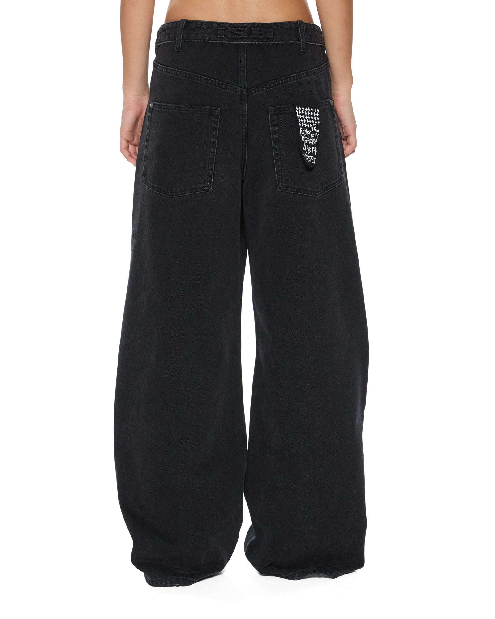 Womens Ksuper Flip Noir Baggy Denim Jeans