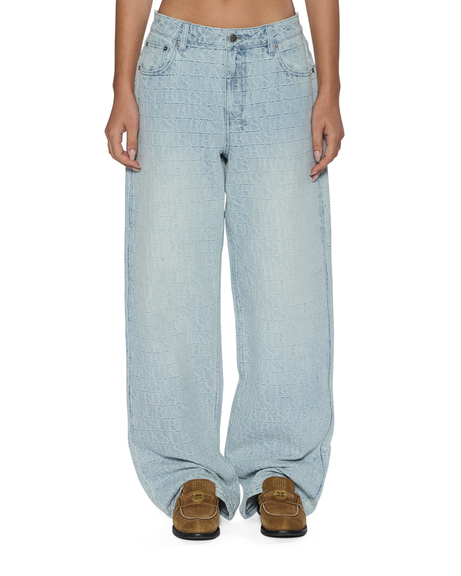 Womens Low Rider Tile Relaxed Denim Jeans