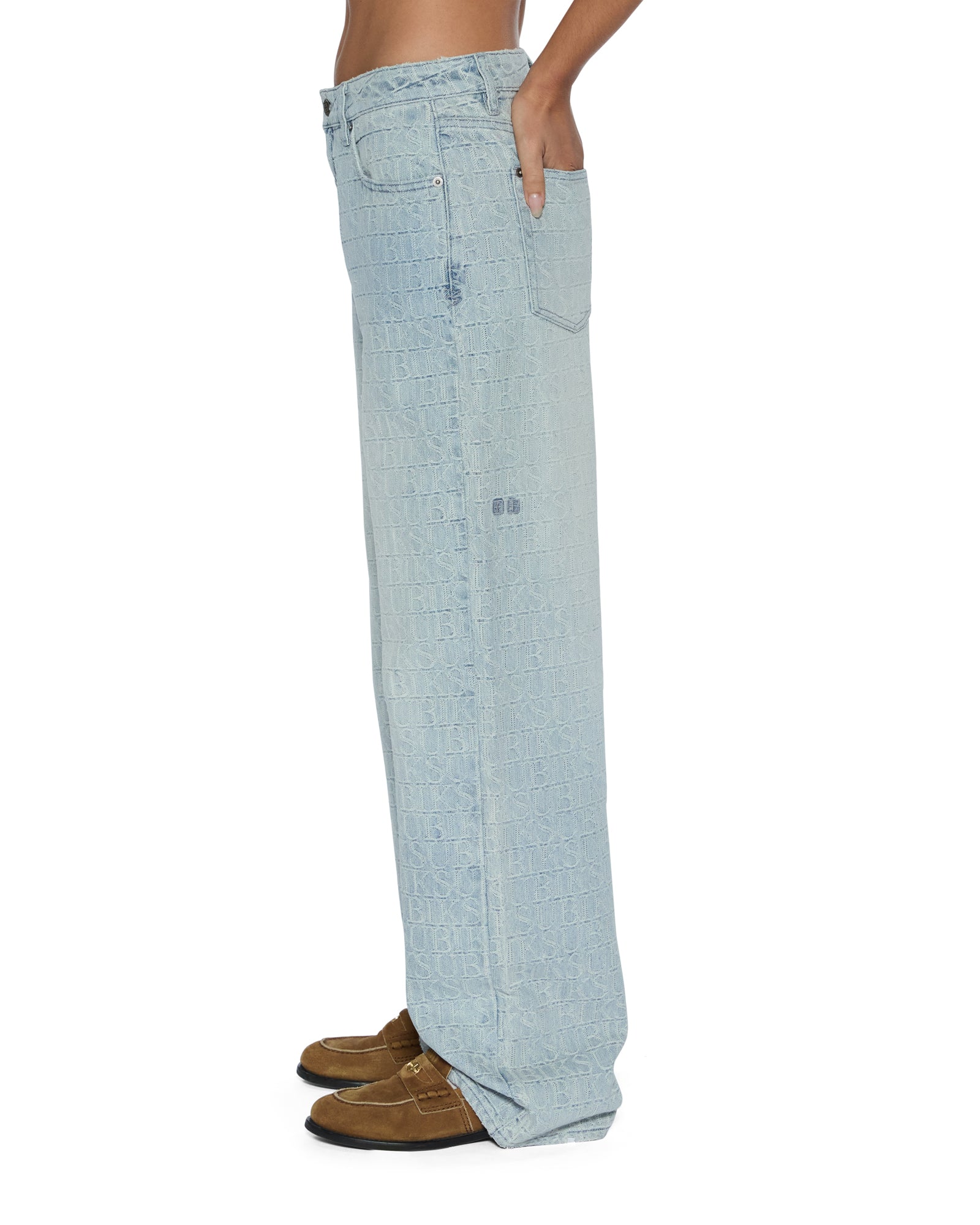 Womens Low Rider Tile Relaxed Denim Jeans