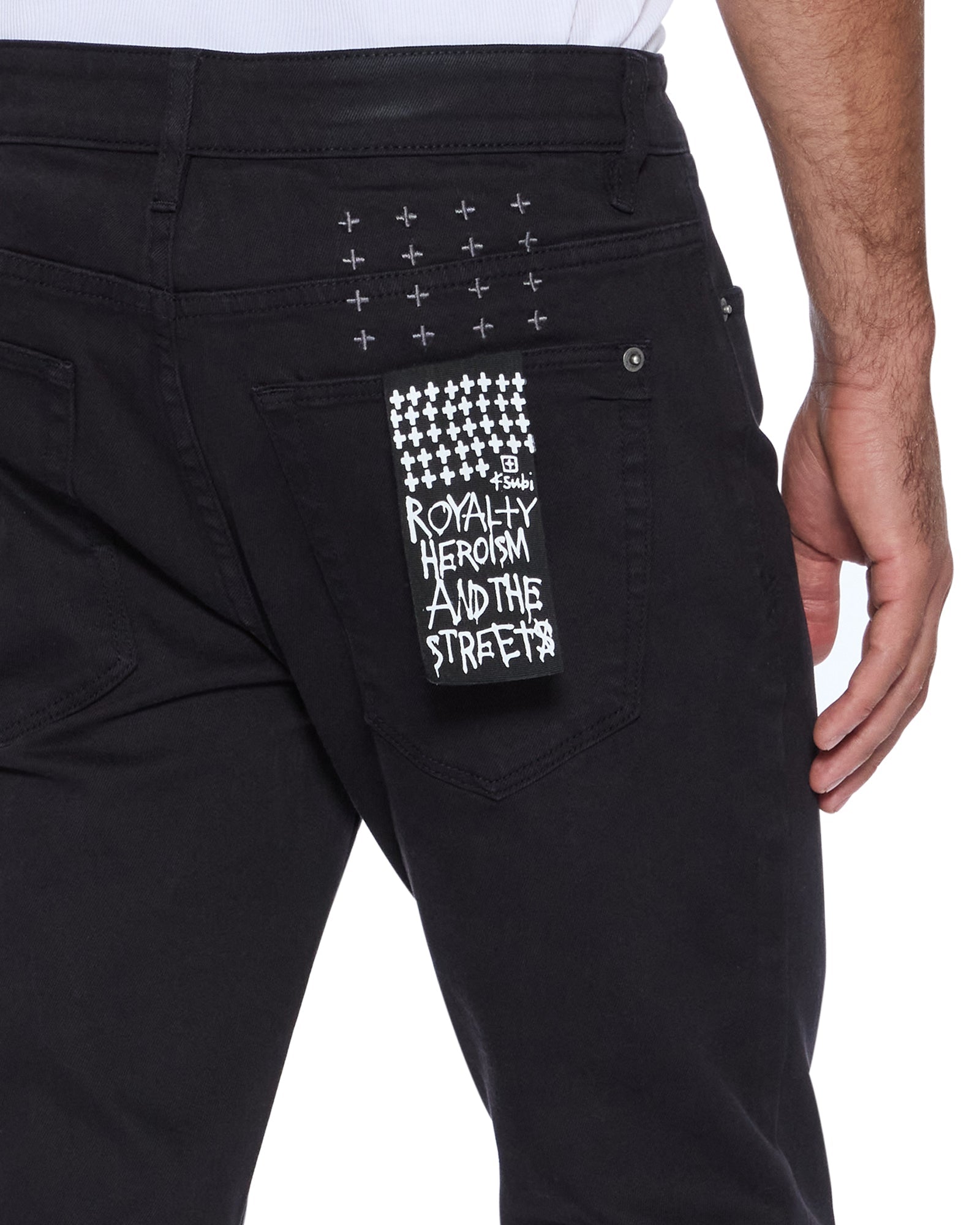 Mens Van Winkle Jasper Black Arch Skinny Denim Jeans