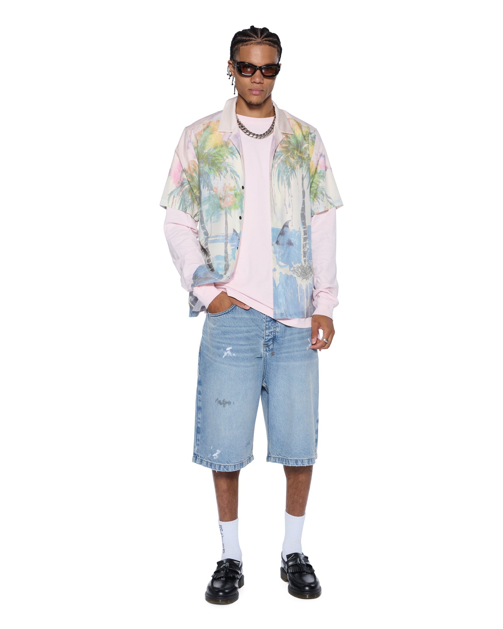 Mens Allday Biggie Ls Tee Ice Quartz Tees