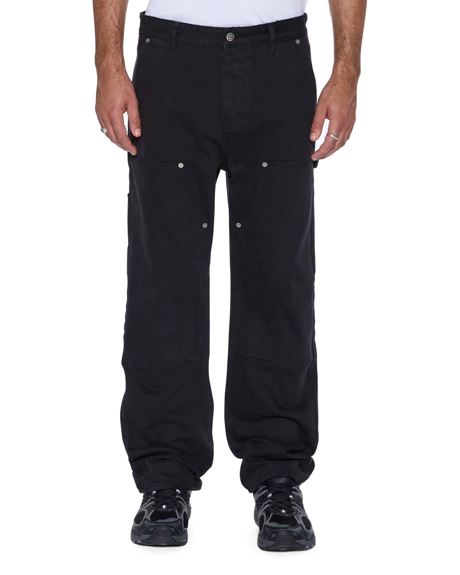 Mens Operator Pant Jasper Black Relaxed Denim Jeans