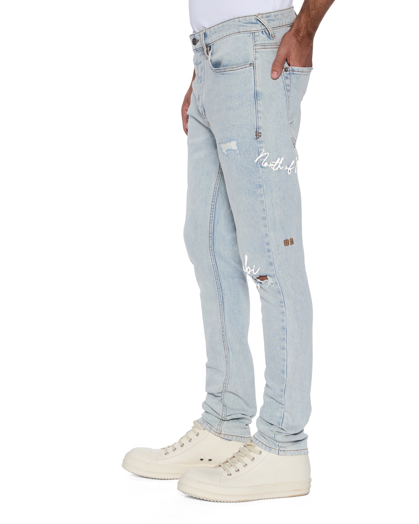 Mens Van Winkle Frost Blue Arch Skinny Denim Jeans