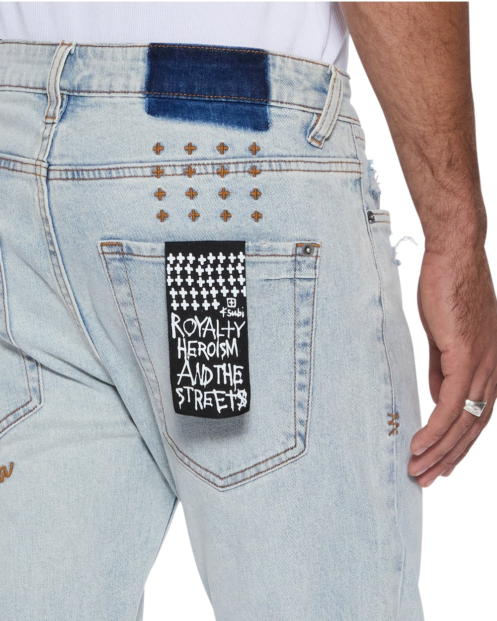 Mens Van Winkle Frost Blue Arch Skinny Denim Jeans