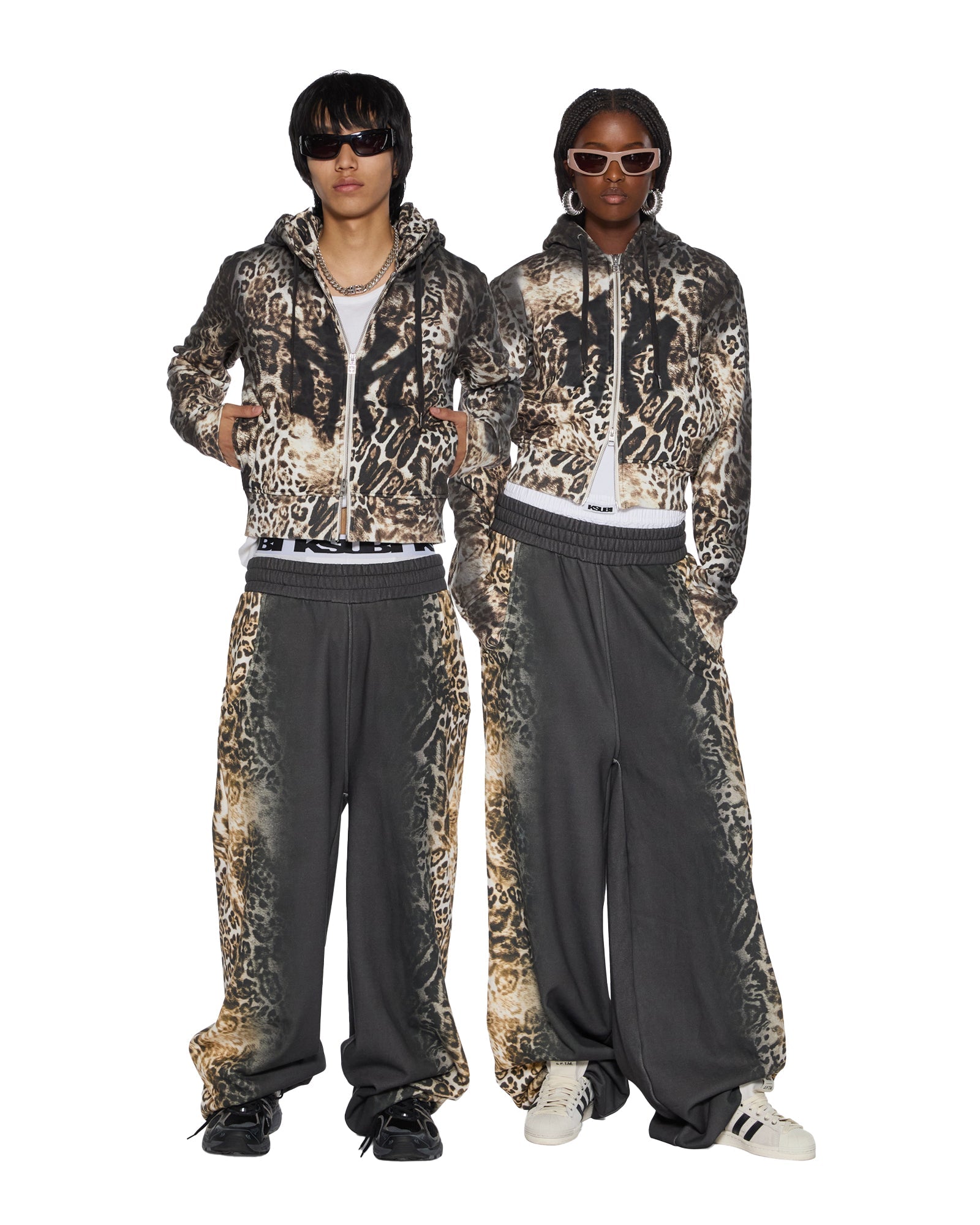 Womens Mowalola Trakpant Black Cheetah Pants