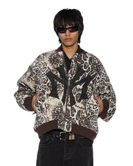Womens Mowalola Bomber Cheetah Trashed Jackets