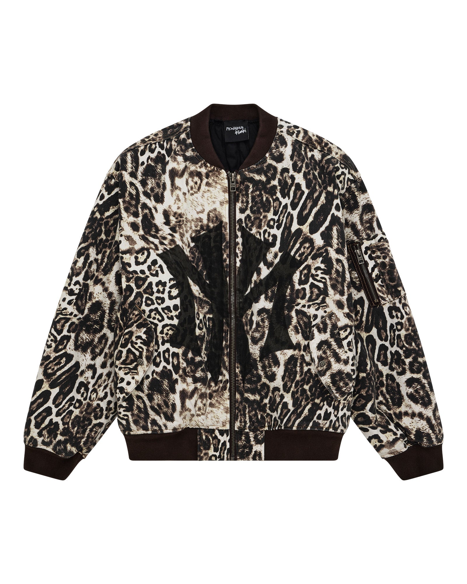 Womens Mowalola Bomber Cheetah Trashed Jackets