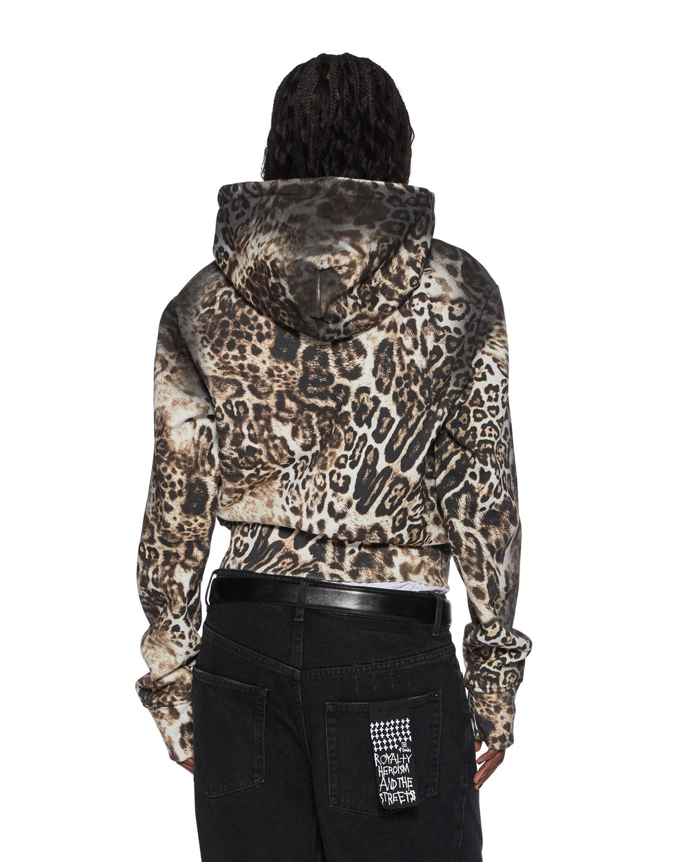 Womens Mowalola Zip Hoodie Cheetah Fleece
