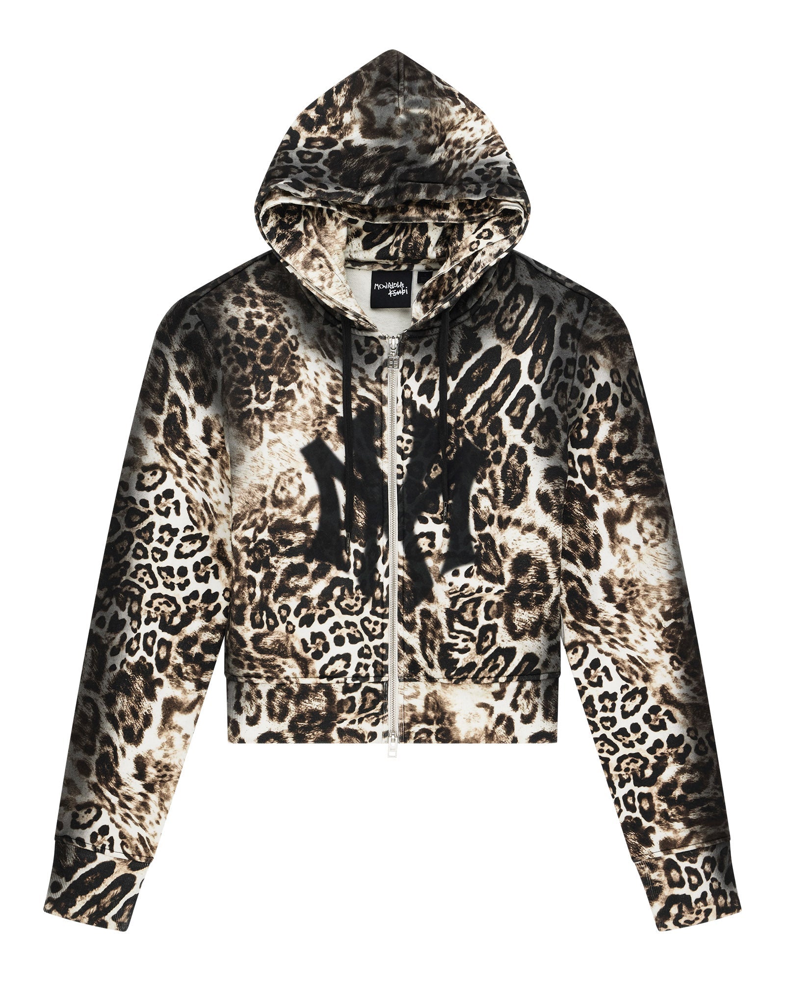 Womens Mowalola Zip Hoodie Cheetah Fleece