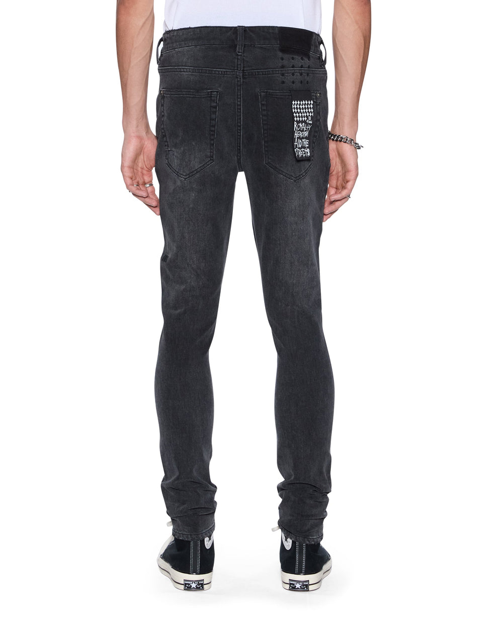 Mens Van Winkle Blakk Metal Skinny Denim Jeans