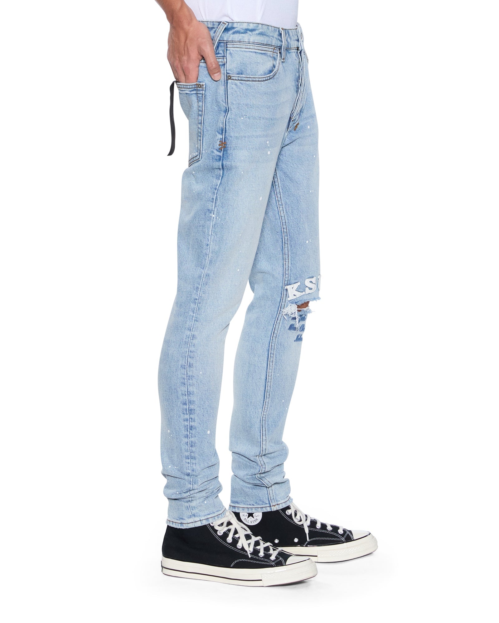 Mens Van Winkle Duke Blue Skinny Denim Jeans