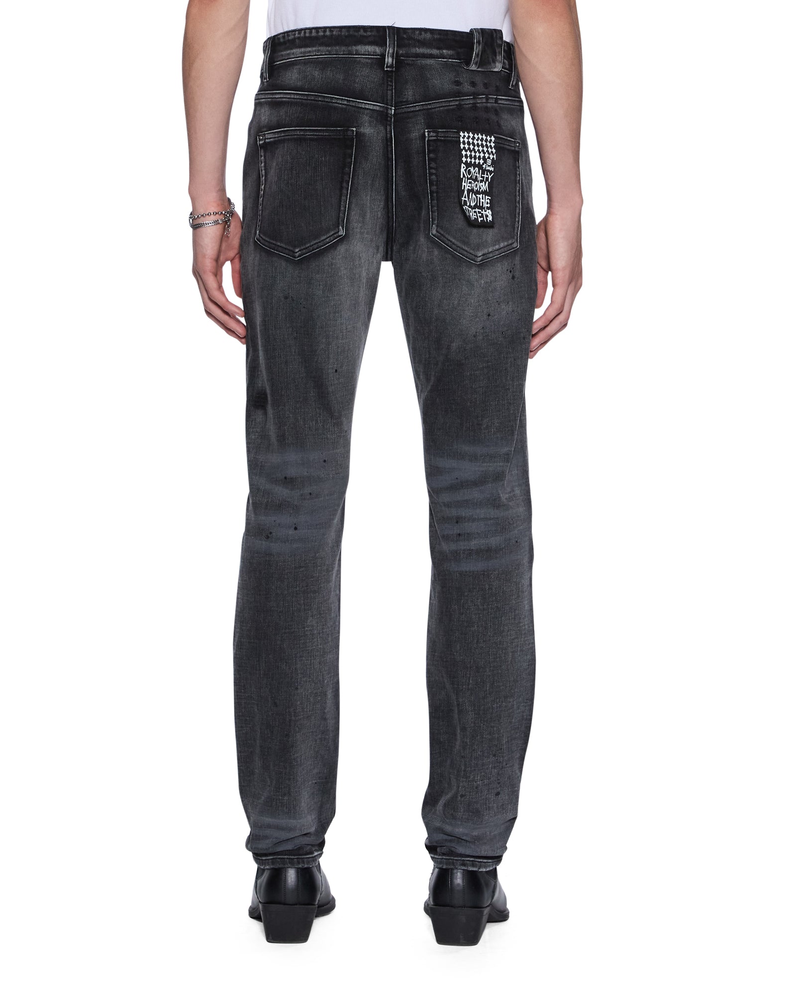 Mens Chitch Carbon Black Slim Denim Jeans