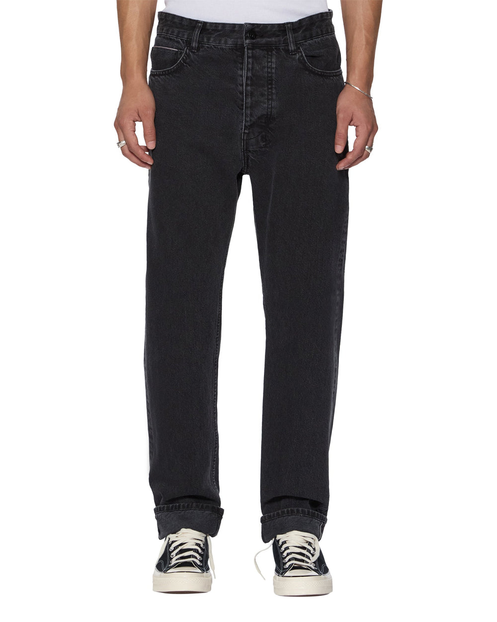 Hazlow Selvedge NY Black Straight Leg Jeans