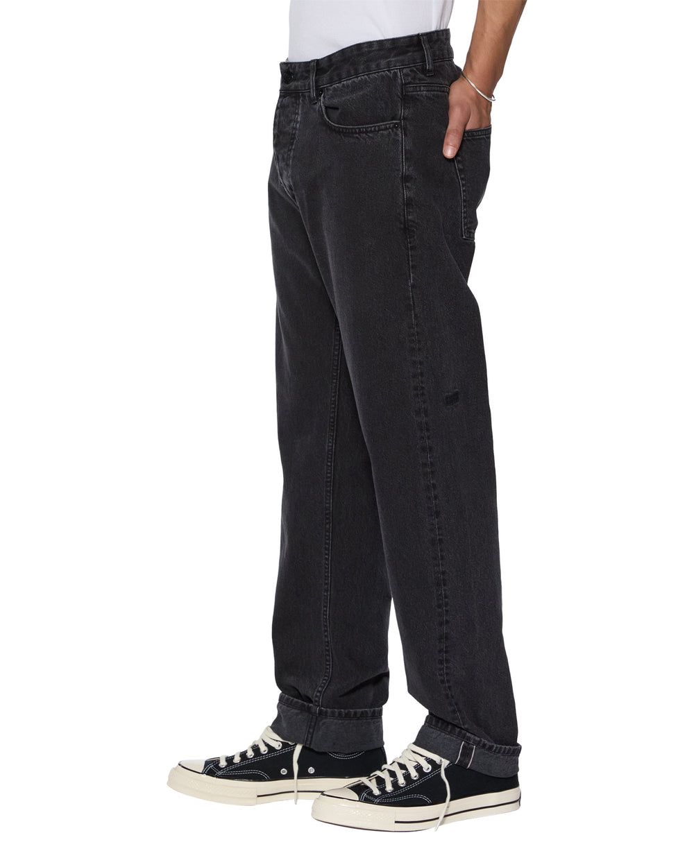 Hazlow Selvedge NY Black Straight Leg Jeans