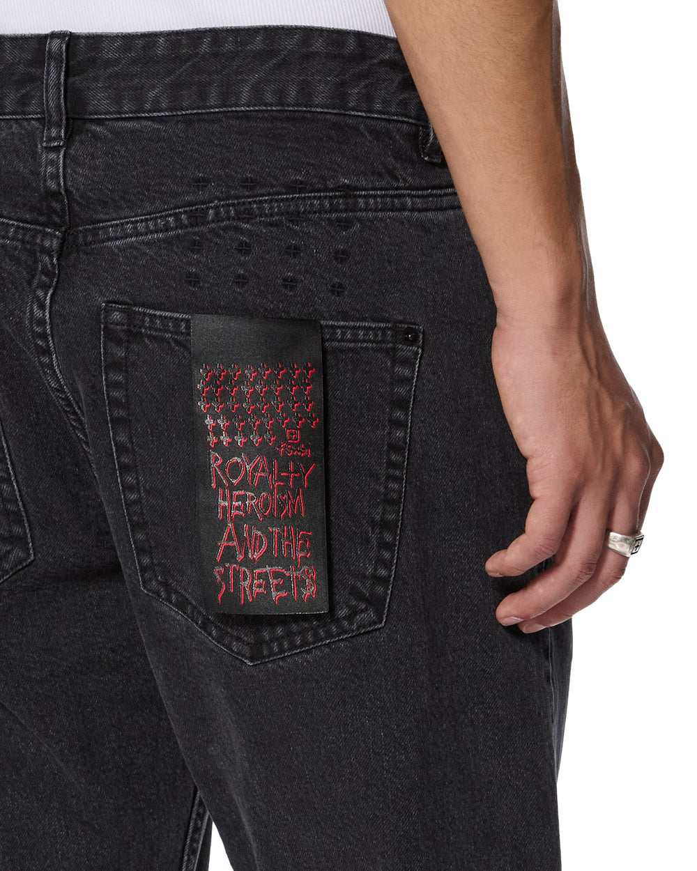 Hazlow Selvedge NY Black Straight Leg Jeans