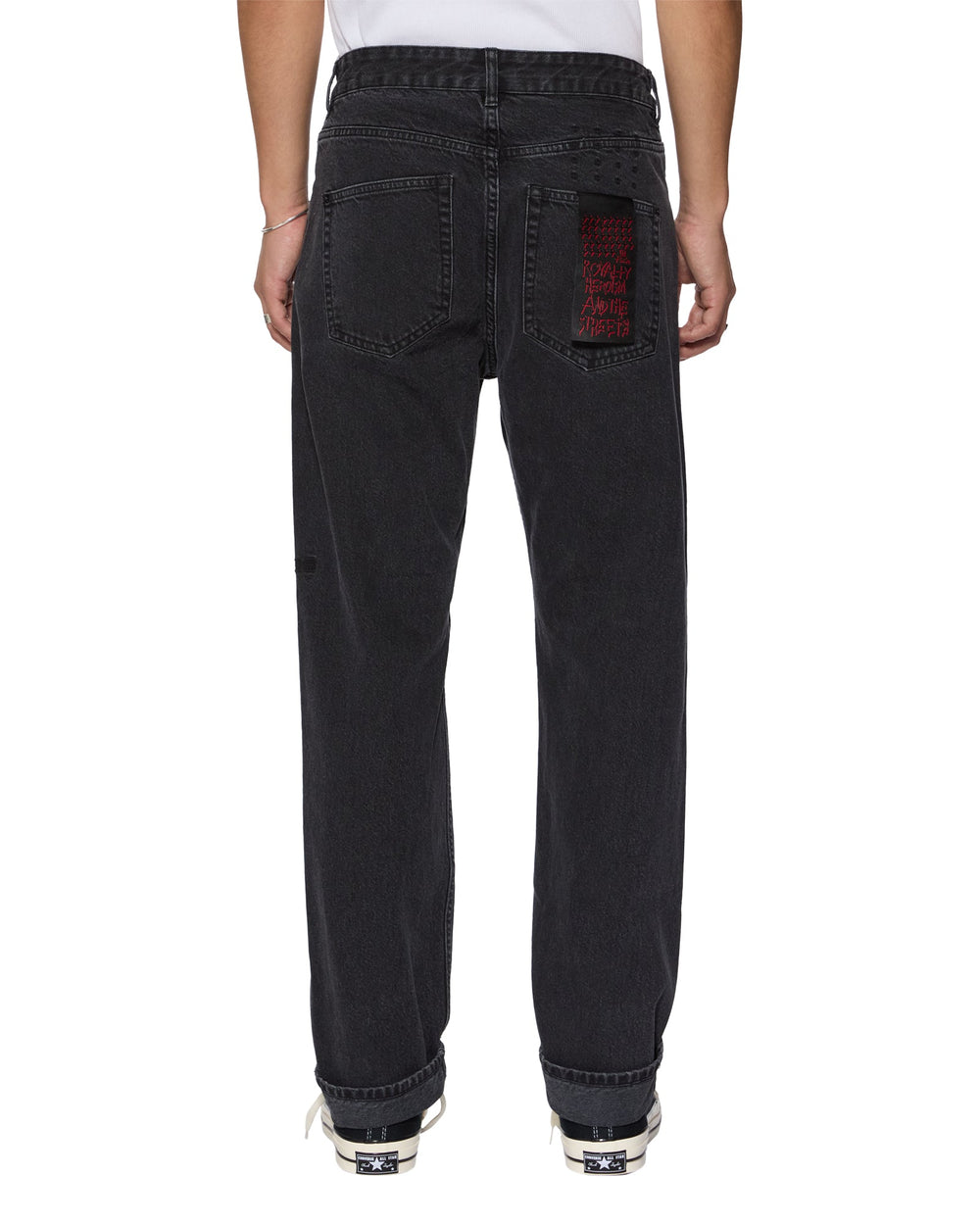 Hazlow Selvedge NY Black Straight Leg Jeans
