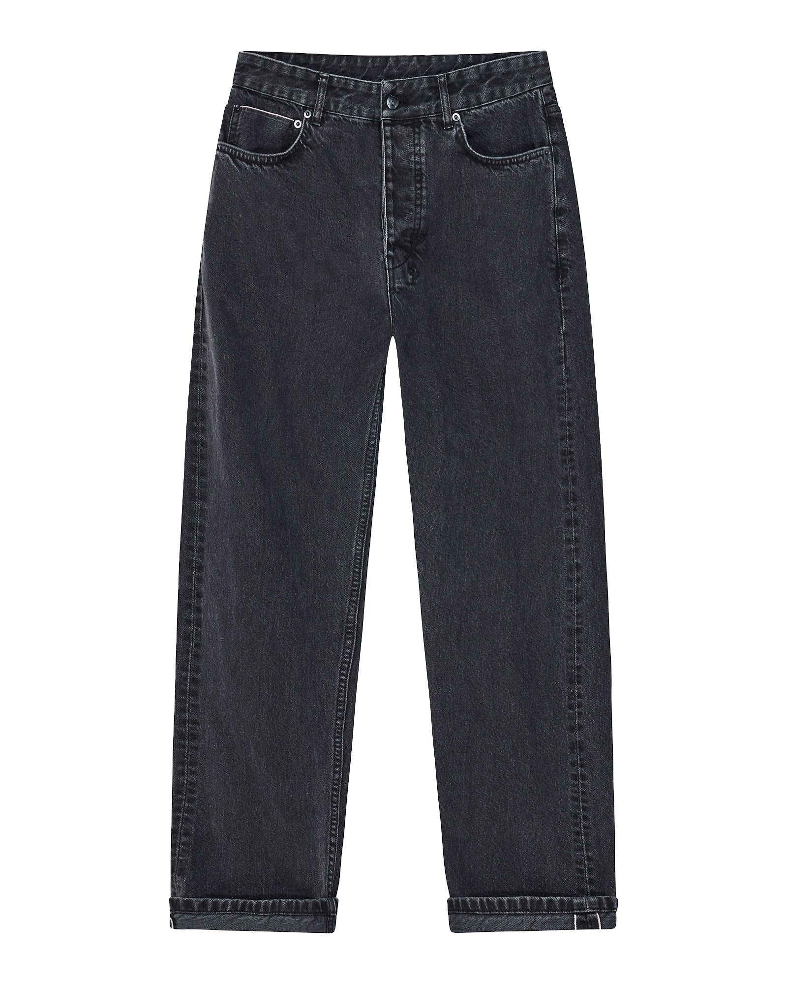 Hazlow Selvedge NY Black Straight Leg Jeans