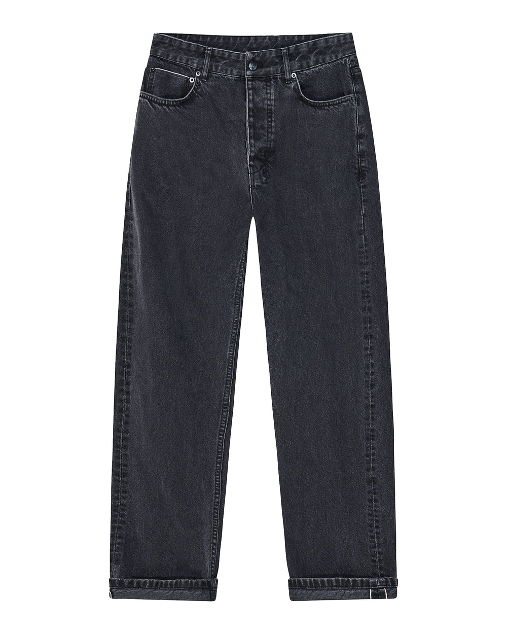 Hazlow Selvedge NY Black Straight Leg Jeans