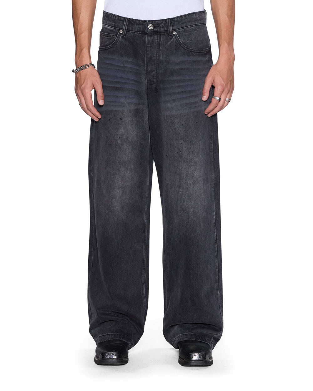 Mens Maxx Carbon Black Baggy Denim Jeans