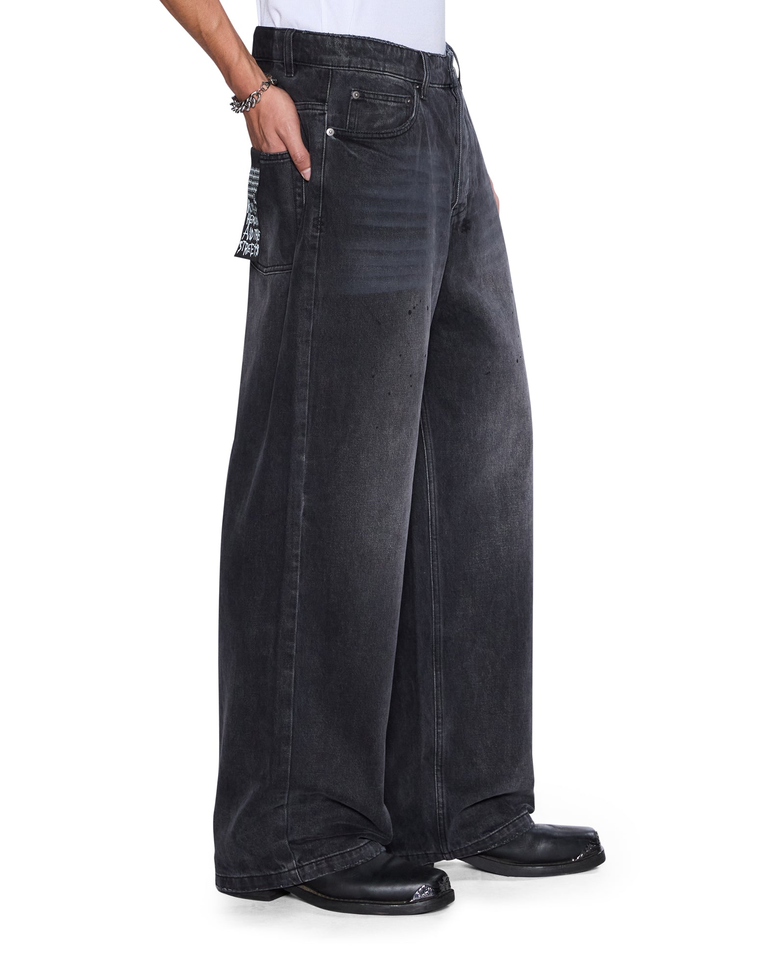 Mens Maxx Carbon Black Baggy Denim Jeans