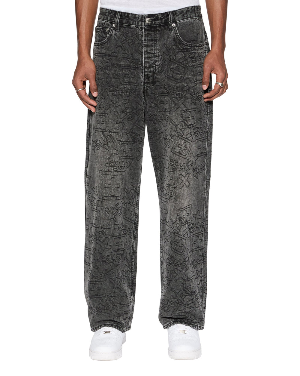 Maxx Stencil Stitch Straight Leg Jeans