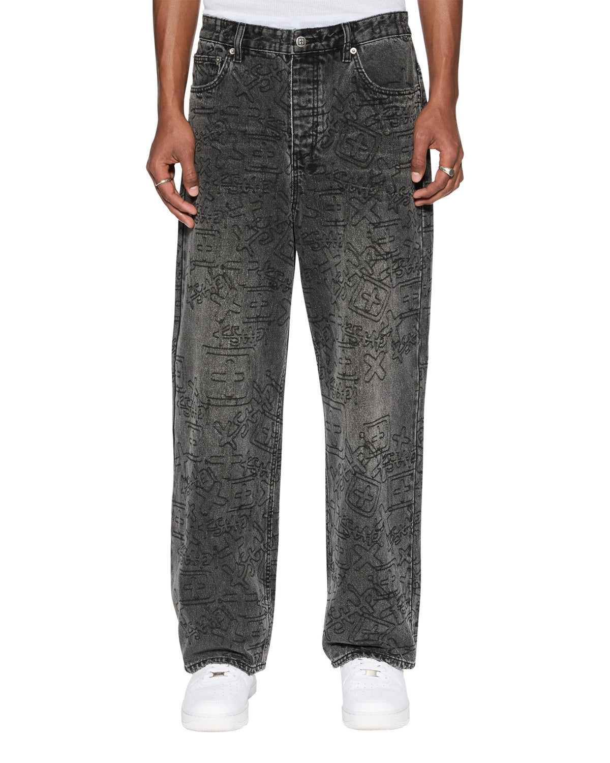 Maxx Stencil Stitch Straight Leg Jeans