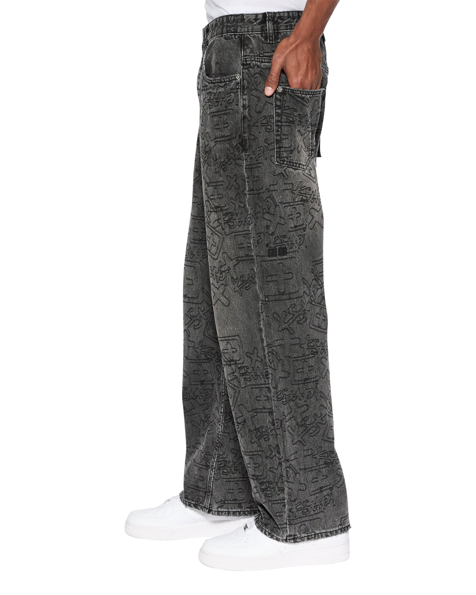 Maxx Stencil Stitch Straight Leg Jeans