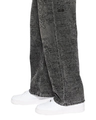 Maxx Stencil Stitch Straight Leg Jeans