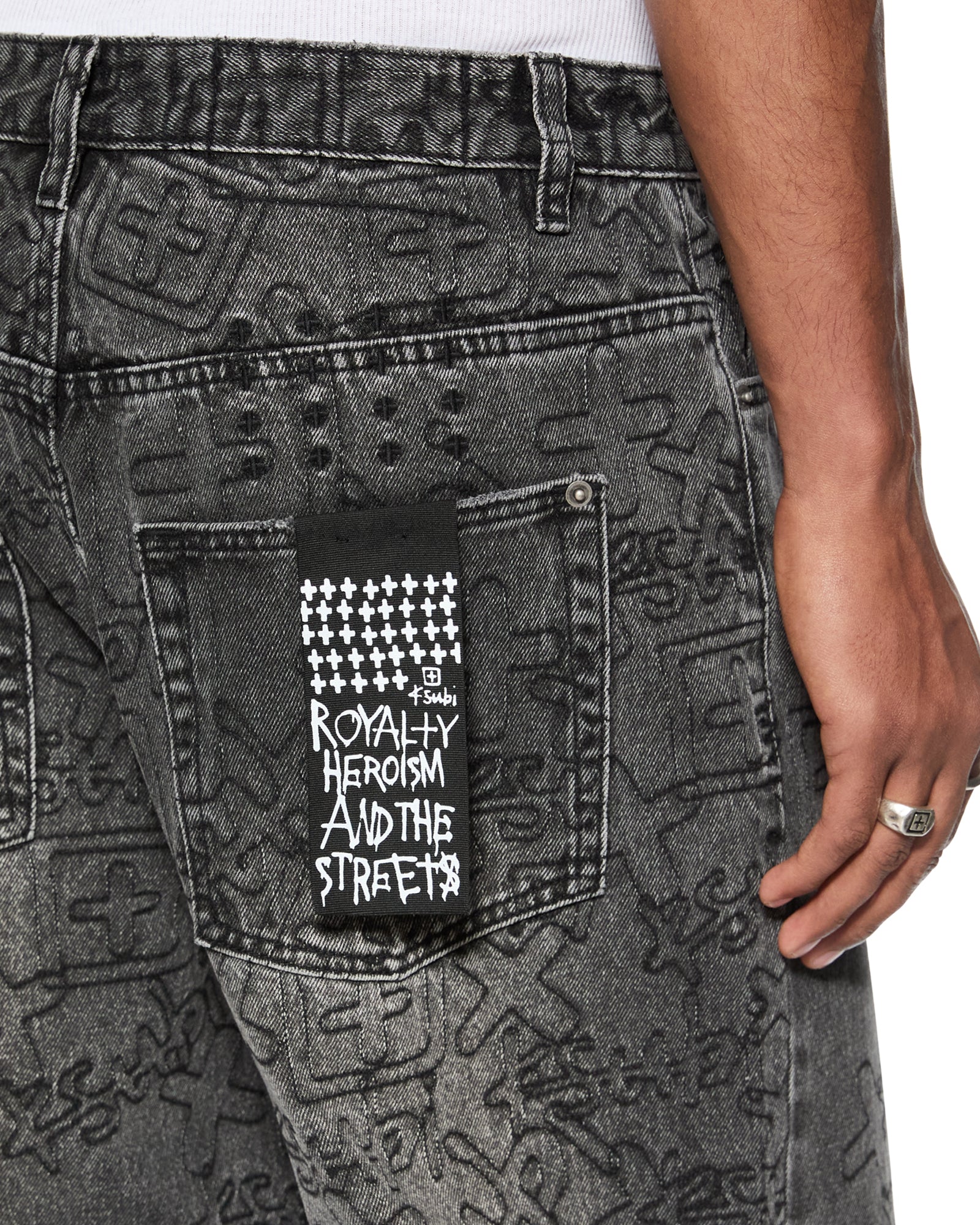 Maxx Stencil Stitch Straight Leg Jeans