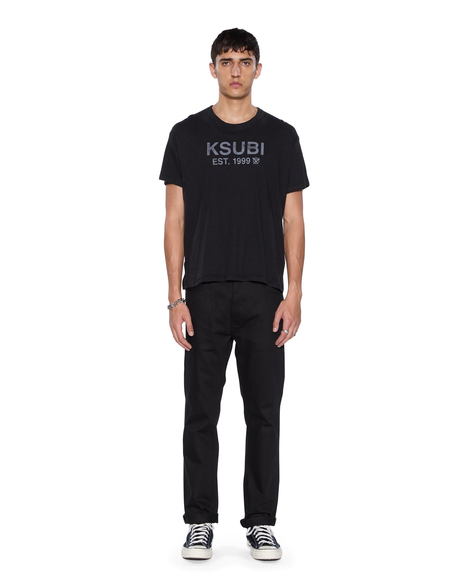 Mens Hazlow Selvedge Raw Black Straight Denim Jeans