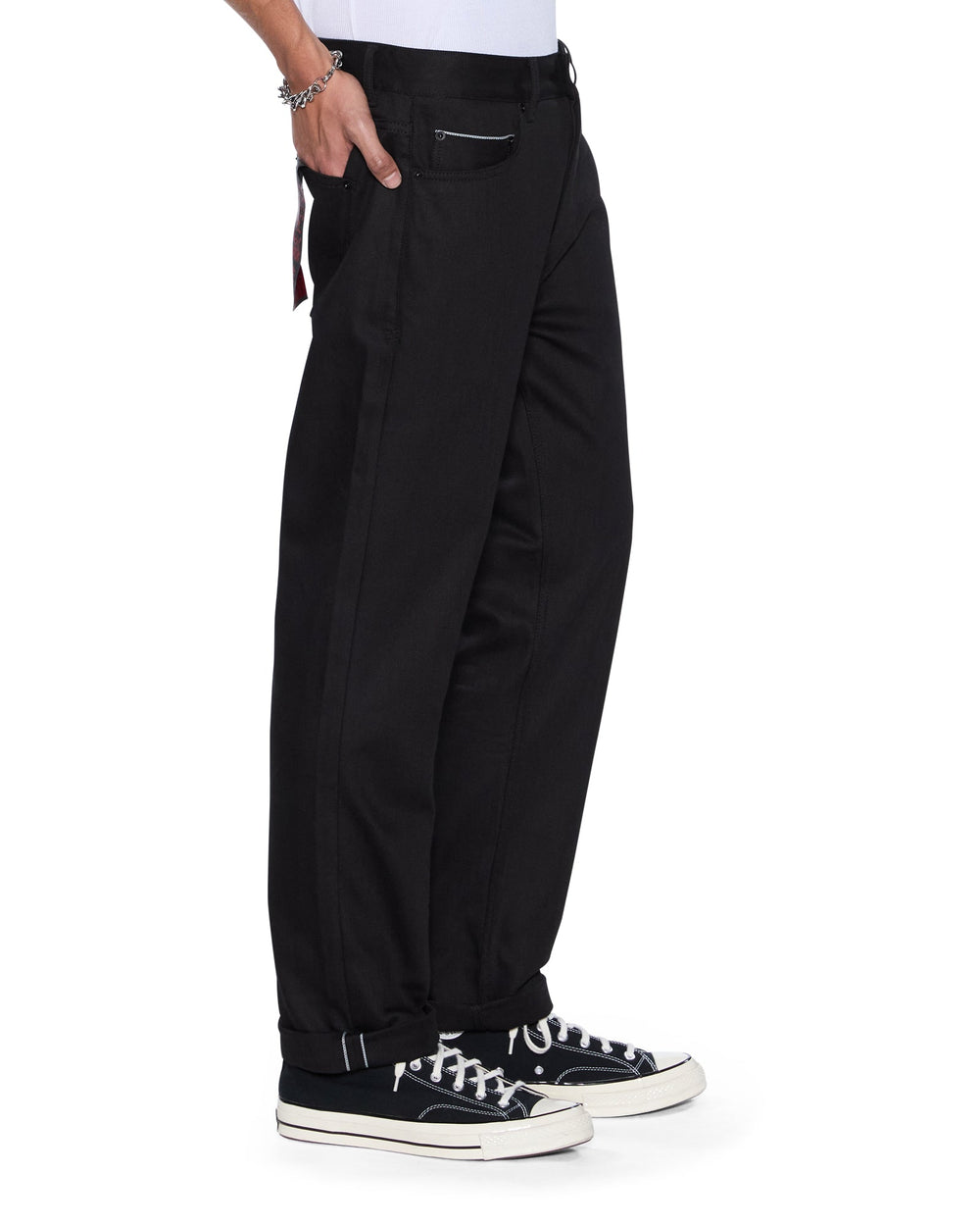 Mens Hazlow Selvedge Raw Black Straight Denim Jeans