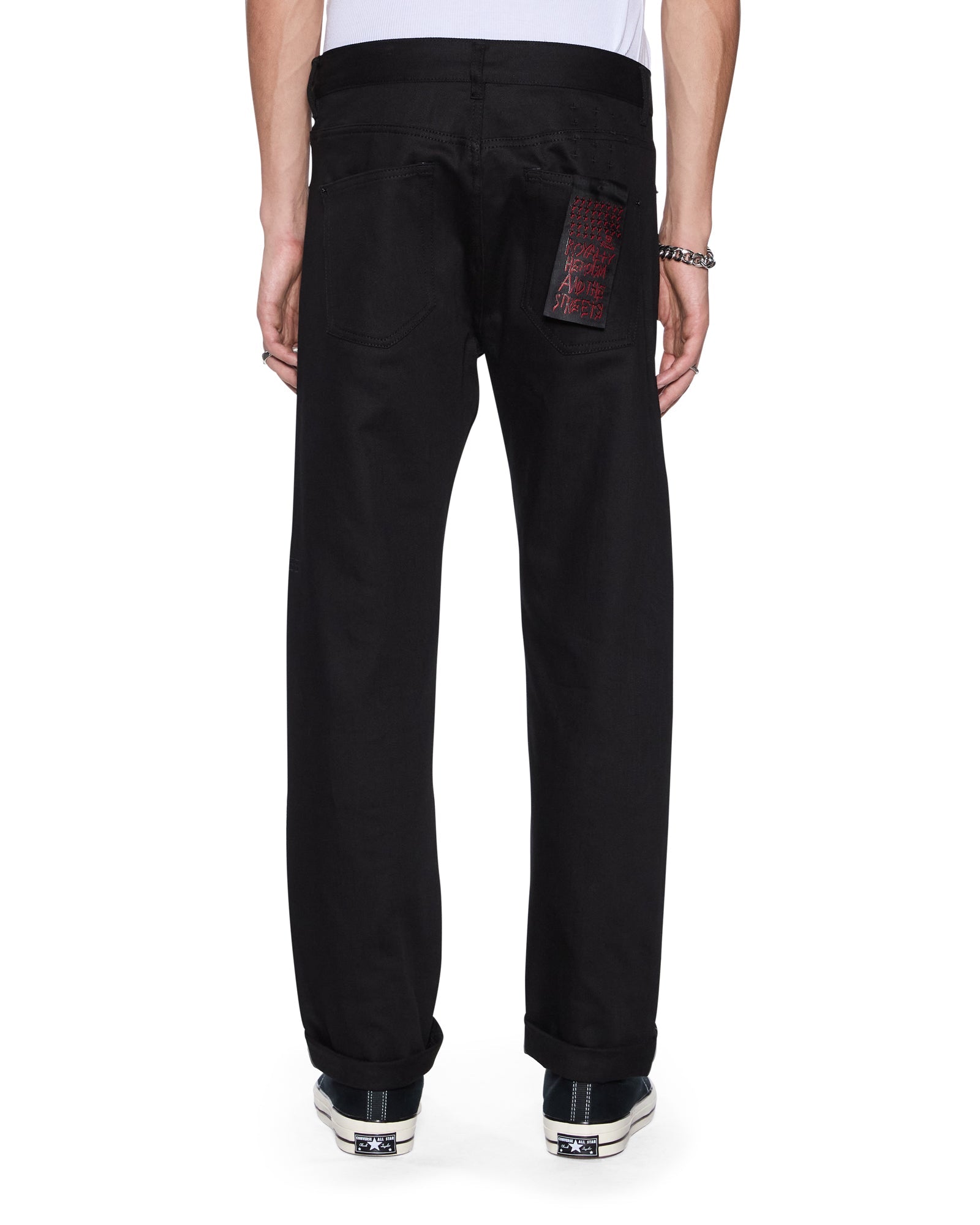 Mens Hazlow Selvedge Raw Black Straight Denim Jeans