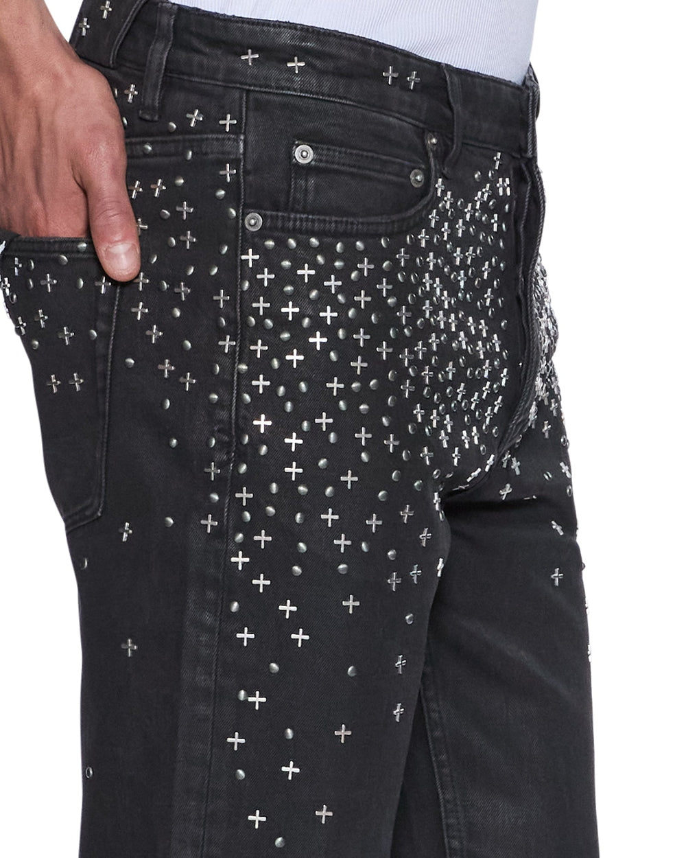 Mens Chitch Backstage Black Metalik Slim Denim Jeans