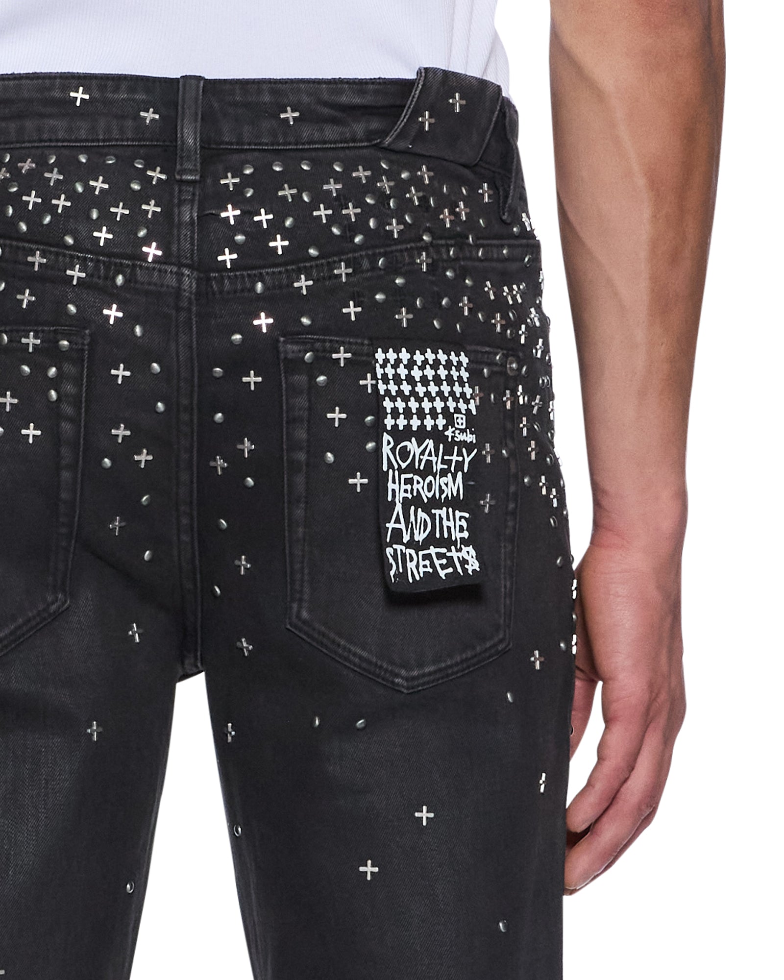 Mens Chitch Backstage Black Metalik Slim Denim Jeans