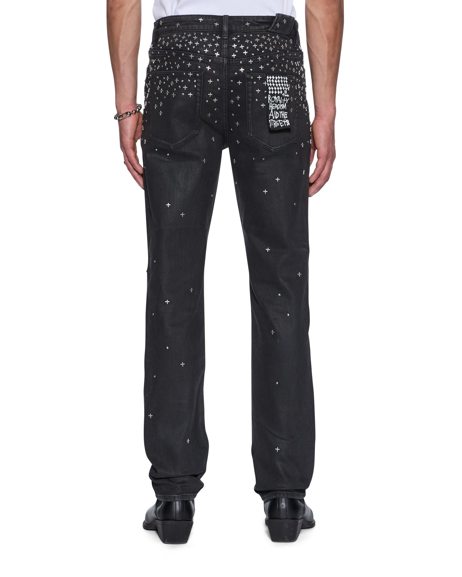 Mens Chitch Backstage Black Metalik Slim Denim Jeans