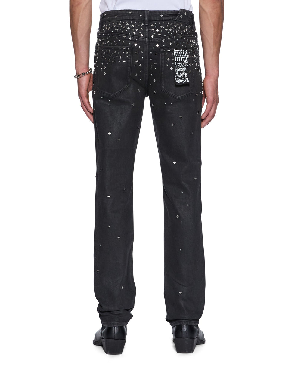 Mens Chitch Backstage Black Metalik Slim Denim Jeans