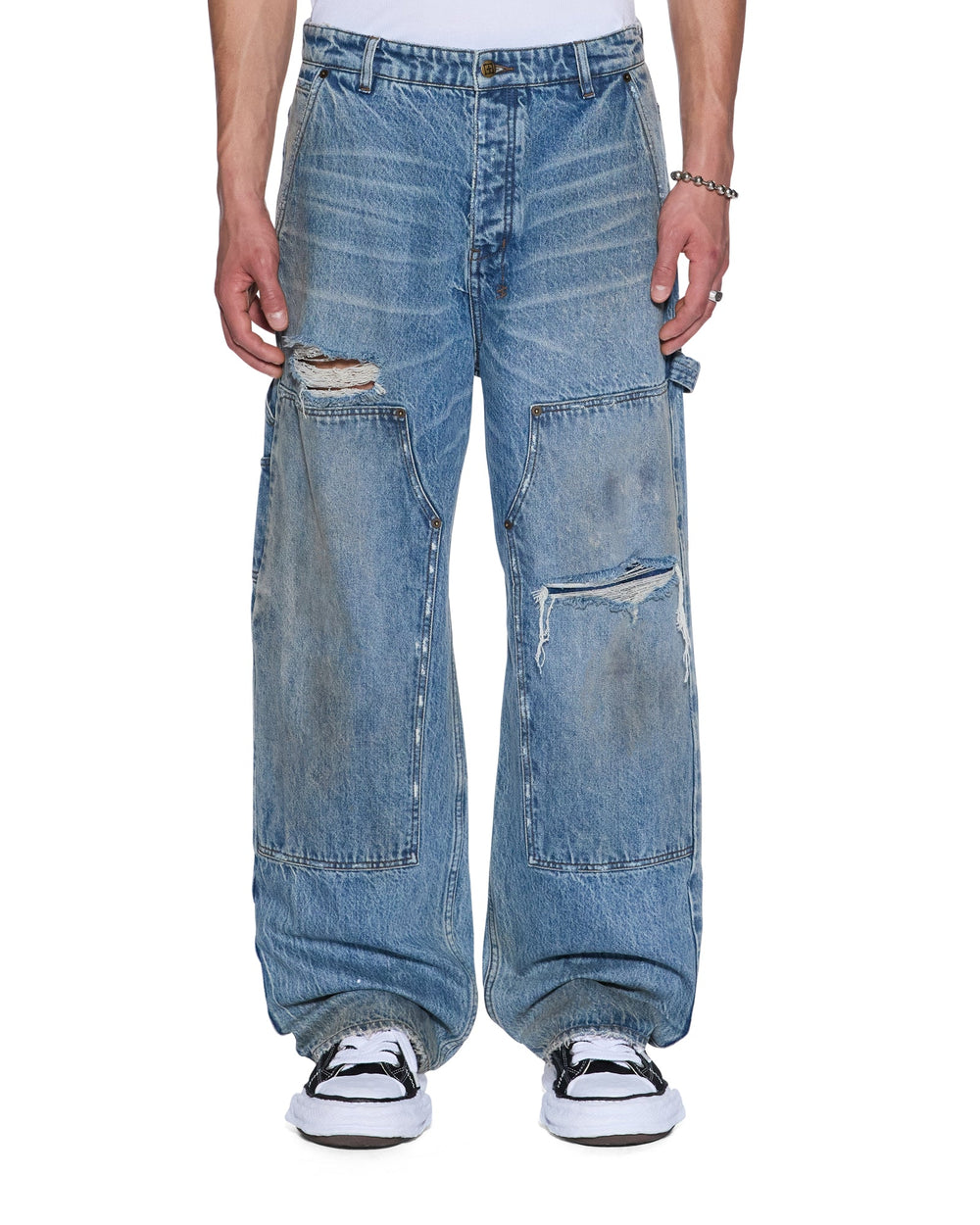 Mens Operator Pant 70'S Blue Relaxed Denim Jeans