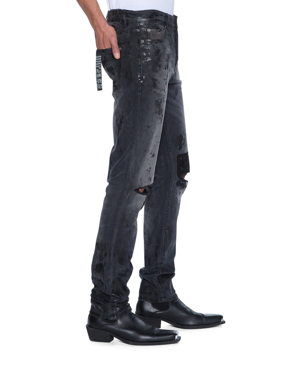 Mens Chitch Powder Grey Praying Slim Denim Jeans