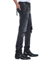 Mens Chitch Powder Grey Praying Slim Denim Jeans