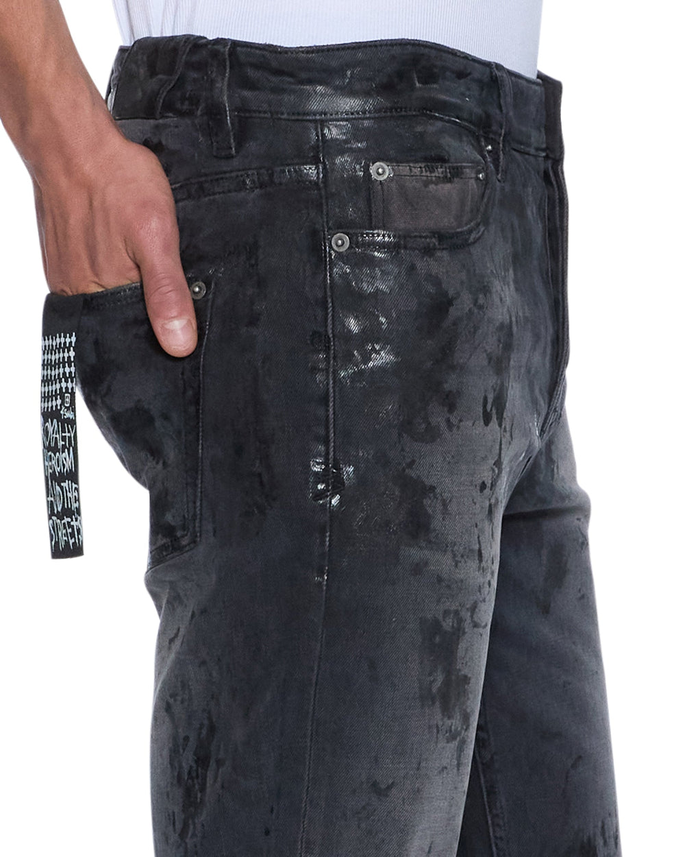 Mens Chitch Powder Grey Praying Slim Denim Jeans