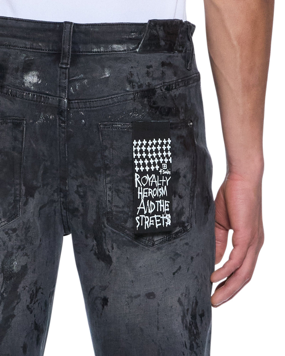 Mens Chitch Powder Grey Praying Slim Denim Jeans