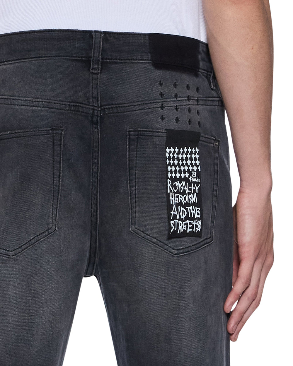 Mens Hazlow Powder Grey Straight Denim Jeans