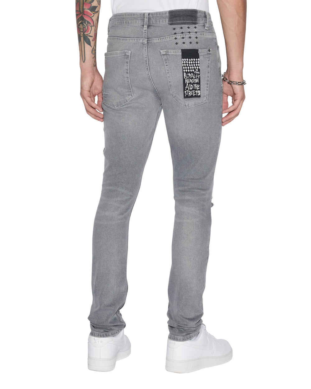 Van Winkle Thrifted Skinny Jeans - Faded Grey Denim